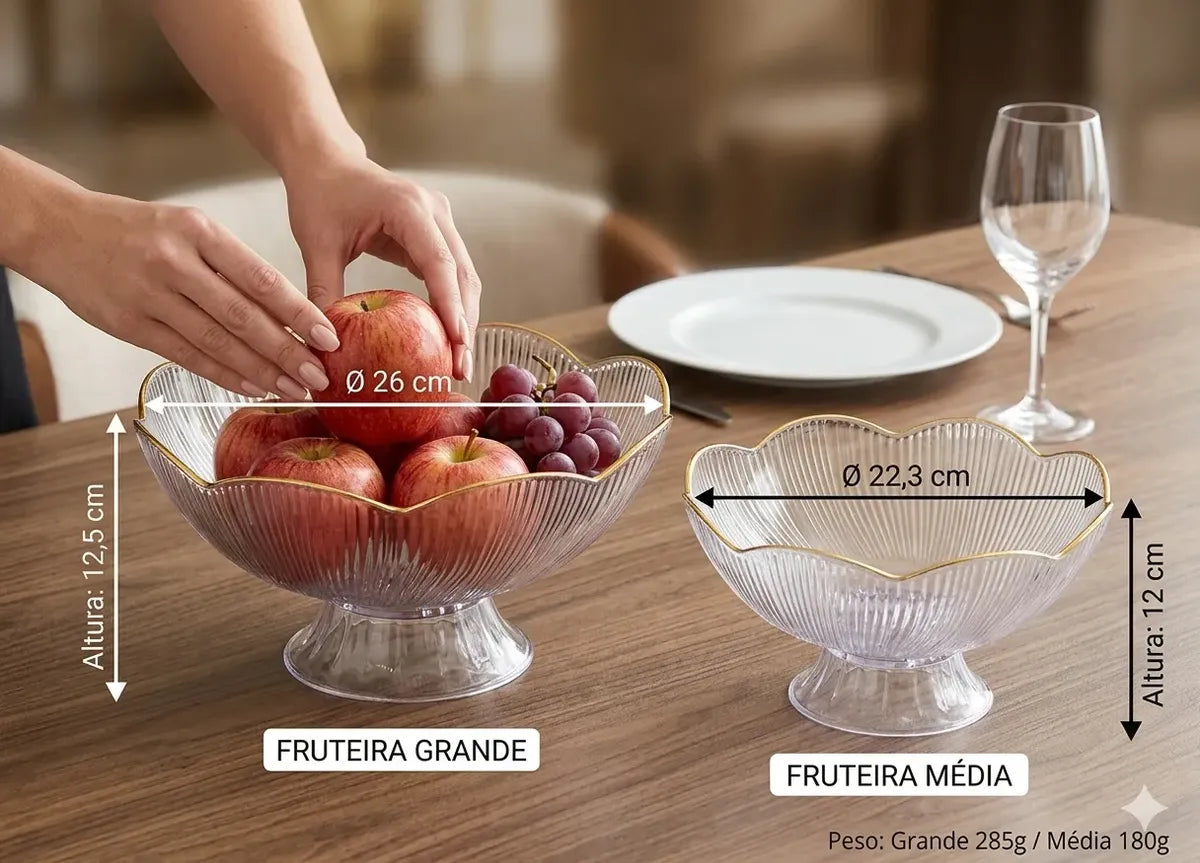 Kit Boleira Bendeija Fruteira efeito Cristal