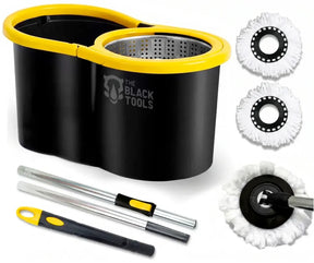 Mop giratorio 360 com Balde Inox de 8 Litros Black Tools
