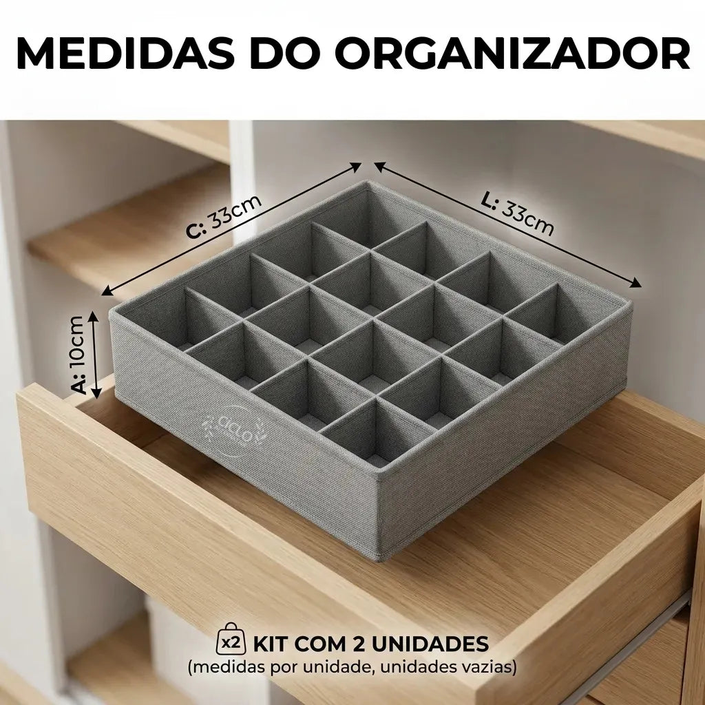 Kit 2 Organizador Colmeia De Roupas Gaveta Guarda Roupa 24 Divisórias Ciclo Alternativa
