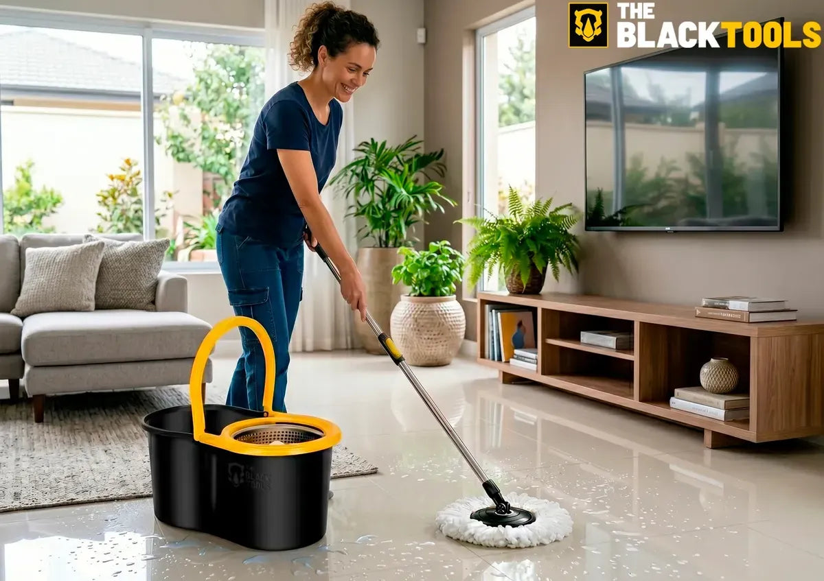 Mop giratorio 360 com Balde Inox de 8 Litros Black Tools