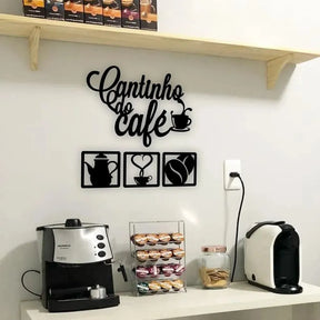 Kit Cantinho Do Café 4 Peças Decoração Cozinha Mdf 3mm