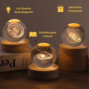 Luminária de Mesa para Quarto Bola de Cristal Universo